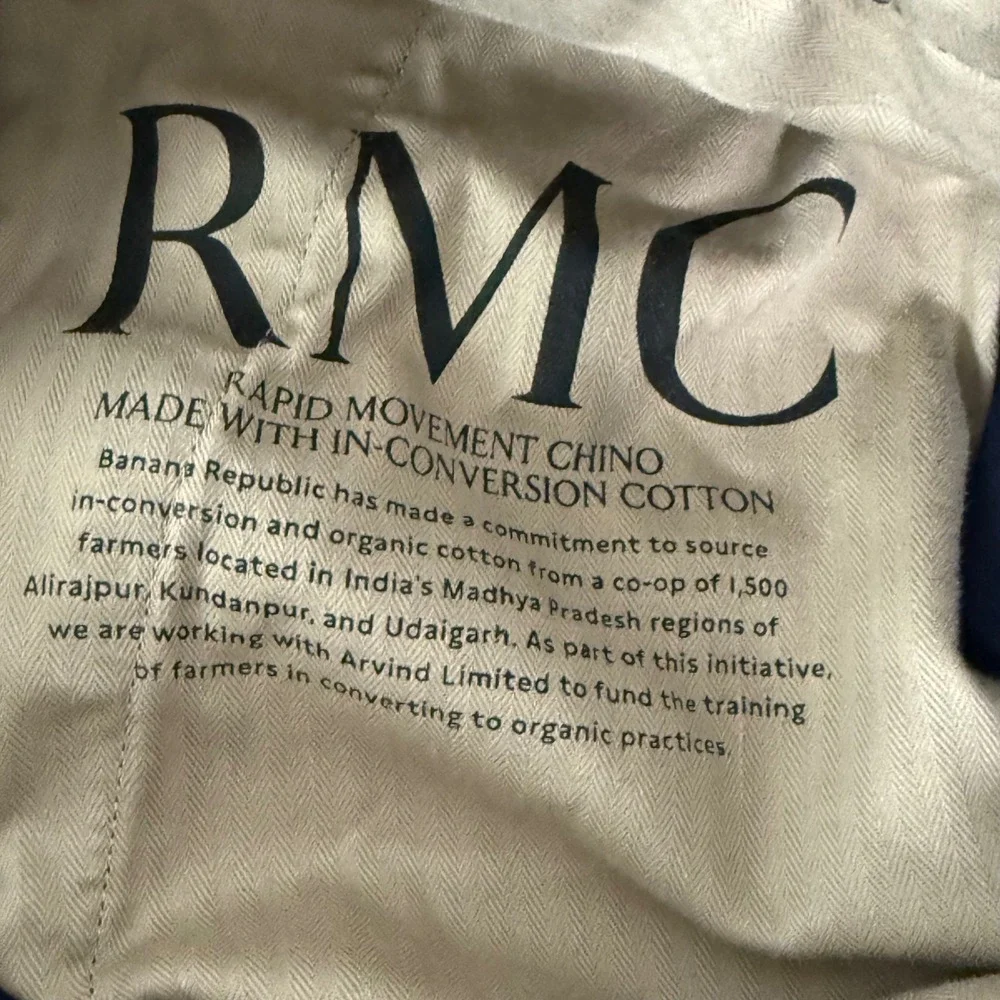 Banana Republic Rapid Movement Chino Pants Men 33x30 Blue Straight Fit Stretch